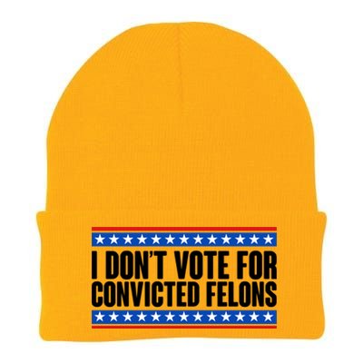 I Dont Vote For Convicted Felons Trump Knit Cap Winter Beanie