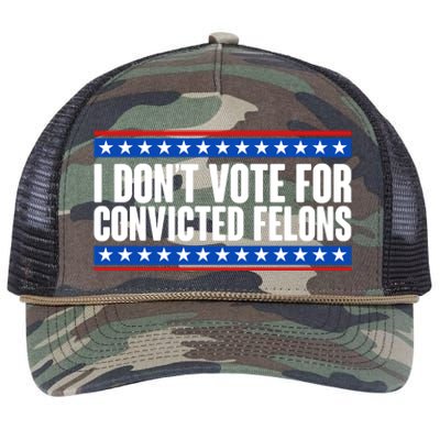 I Dont Vote For Convicted Felons Trump Retro Rope Trucker Hat Cap