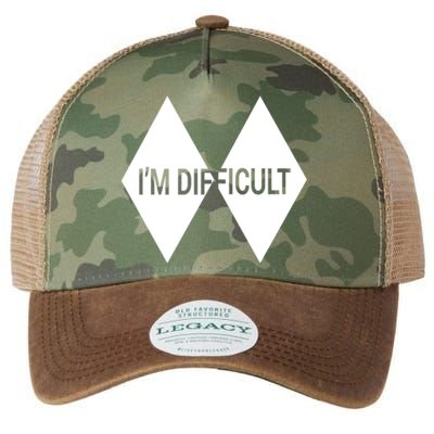 Im Difficult Vintage Skiing Gift Skier Lover Legacy Tie Dye Trucker Hat