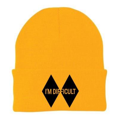 Im Difficult Vintage Skiing Gift Skier Lover Knit Cap Winter Beanie