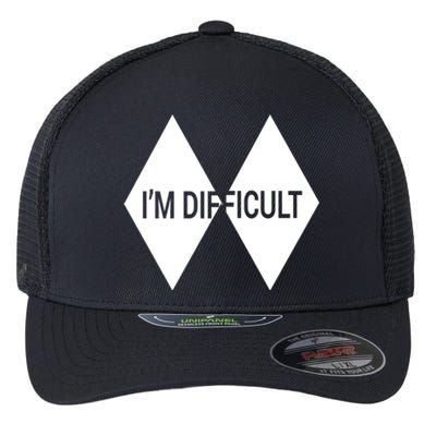 Im Difficult Vintage Skiing Gift Skier Lover Flexfit Unipanel Trucker Cap