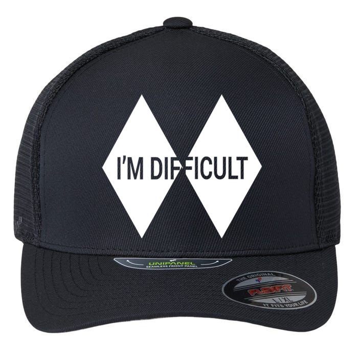 Im Difficult Vintage Skiing Gift Skier Lover Flexfit Unipanel Trucker Cap