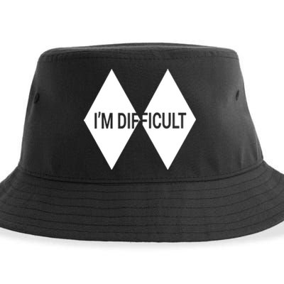 Im Difficult Vintage Skiing Gift Skier Lover Sustainable Bucket Hat