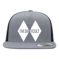 Im Difficult Vintage Skiing Gift Skier Lover Flat Bill Trucker Hat