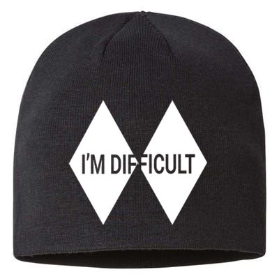 Im Difficult Vintage Skiing Gift Skier Lover Sustainable Beanie