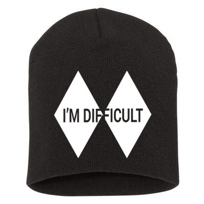 Im Difficult Vintage Skiing Gift Skier Lover Short Acrylic Beanie