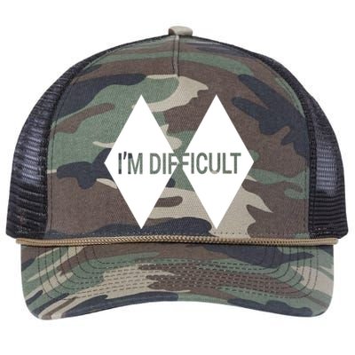 Im Difficult Vintage Skiing Gift Skier Lover Retro Rope Trucker Hat Cap