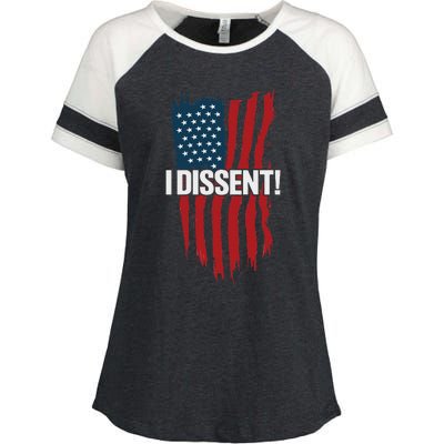 I Dissent Vote Blue Save Democracy 2024 Enza Ladies Jersey Colorblock Tee