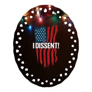 I Dissent Vote Blue Save Democracy 2024 Ceramic Oval Ornament