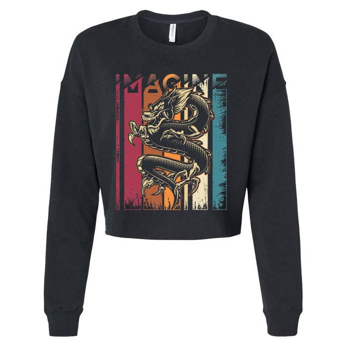 Imagine Dragon Vintage Cool Cropped Pullover Crew