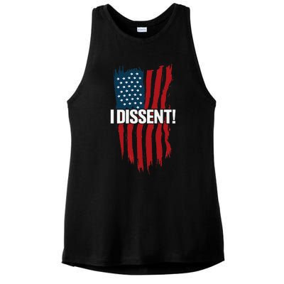 I Dissent! Vote Blue To Save Democracy Fight Facism Flag Ladies PosiCharge Tri-Blend Wicking Tank