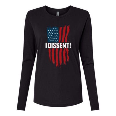 I Dissent! Vote Blue To Save Democracy Fight Facism Flag Womens Cotton Relaxed Long Sleeve T-Shirt