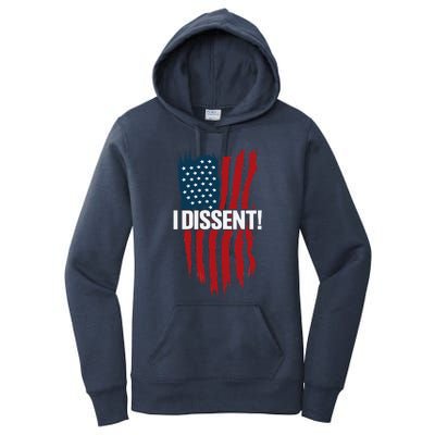 I Dissent! Vote Blue To Save Democracy Fight Facism Flag Women's Pullover Hoodie