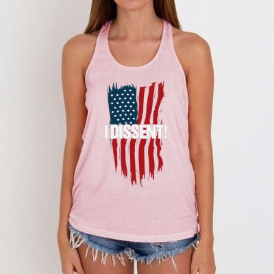 I Dissent! Vote Blue To Save Democracy Fight Facism Flag Women's Knotted Racerback Tank