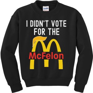 I DidnT Vote For The Mcfelon Trump Hair Kids Sweatshirt