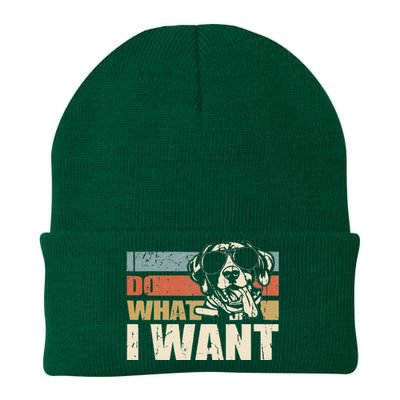 I do what I want funny German Shorthaired Pointer Vintage Knit Cap Winter Beanie