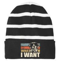 I do what I want funny German Shorthaired Pointer Vintage Striped Beanie with Solid Band