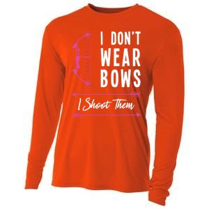 I Dont Wear Bows I Shoot Them Archer Bow Archery Hunter Meaningful Gift Cooling Performance Long Sleeve Crew