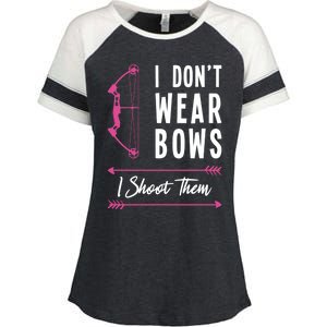 I Dont Wear Bows I Shoot Them Archer Bow Archery Hunter Meaningful Gift Enza Ladies Jersey Colorblock Tee