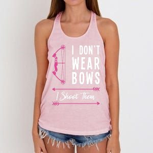 I Dont Wear Bows I Shoot Them Archer Bow Archery Hunter Meaningful Gift Women's Knotted Racerback Tank