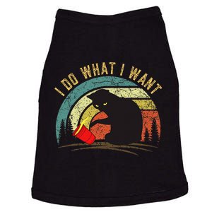 I Do What I Want Cat Coffee Black Cat Red Cup Doggie Tank