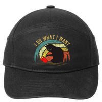 I Do What I Want Cat Coffee Black Cat Red Cup 7-Panel Snapback Hat