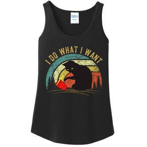 I Do What I Want Cat Coffee Black Cat Red Cup Ladies Essential Tank