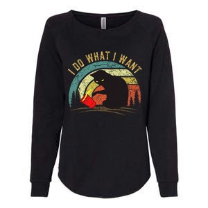 I Do What I Want Cat Coffee Black Cat Red Cup Womens California Wash Sweatshirt