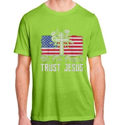 Independence Day We The People Trust Jesus Vintage US Flag Adult ChromaSoft Performance T-Shirt