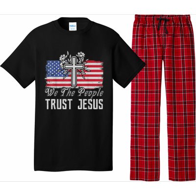 Independence Day We The People Trust Jesus Vintage US Flag Pajama Set