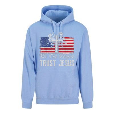 Independence Day We The People Trust Jesus Vintage US Flag Unisex Surf Hoodie