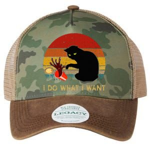 I Do What I Want Funny Black Cat Gifts Legacy Tie Dye Trucker Hat