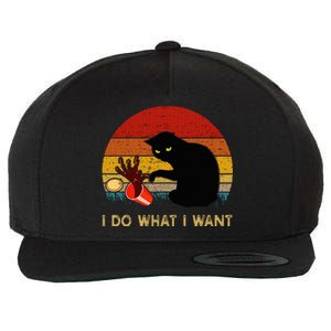 I Do What I Want Funny Black Cat Gifts Wool Snapback Cap