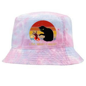 I Do What I Want Funny Black Cat Gifts Tie-Dyed Bucket Hat