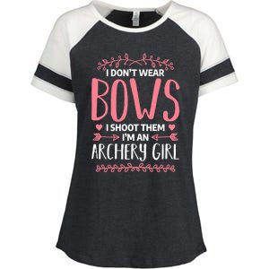 I Dont Wear Bows I Shoot Them Archery Bow Hunting Gift Enza Ladies Jersey Colorblock Tee