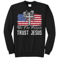 Independence Day We The People Trust Jesus Vintage US Flag Sweatshirt