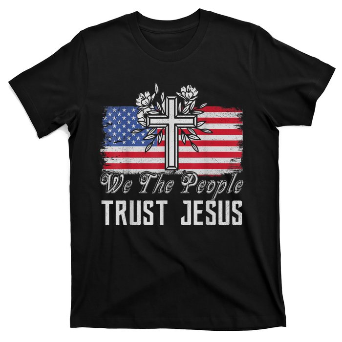 Independence Day We The People Trust Jesus Vintage US Flag T-Shirt