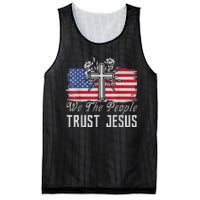 Independence Day We The People Trust Jesus Vintage US Flag Mesh Reversible Basketball Jersey Tank