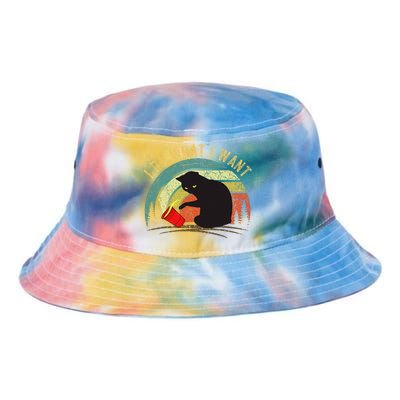 I Do What I Want Cat Coffee Black Cat Red Cup Tie Dye Newport Bucket Hat