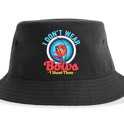 I Dont Wear Bows I Shoot Them Archery Target Archer Gift Sustainable Bucket Hat