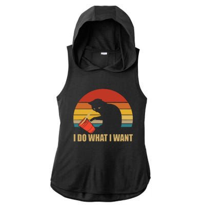 I Do What I Want Black Cat Animals Cute Cat Ladies PosiCharge Tri-Blend Wicking Draft Hoodie Tank