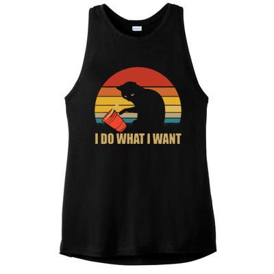 I Do What I Want Black Cat Animals Cute Cat Ladies PosiCharge Tri-Blend Wicking Tank