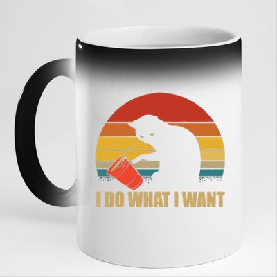 I Do What I Want Black Cat Animals Cute Cat 11oz Black Color Changing Mug