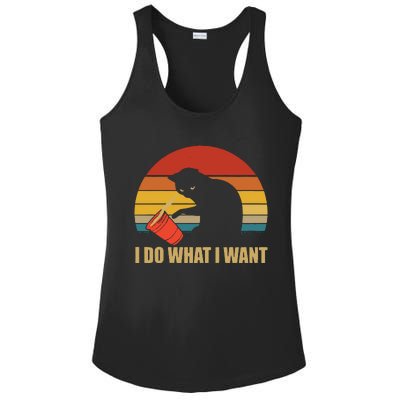 I Do What I Want Black Cat Animals Cute Cat Ladies PosiCharge Competitor Racerback Tank