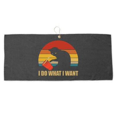 I Do What I Want Black Cat Animals Cute Cat Large Microfiber Waffle Golf Towel