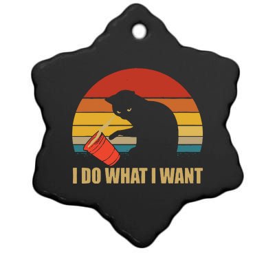 I Do What I Want Black Cat Animals Cute Cat Ceramic Star Ornament