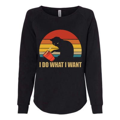 I Do What I Want Black Cat Animals Cute Cat Womens California Wash Sweatshirt