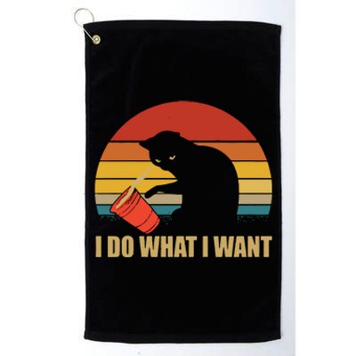 I Do What I Want Black Cat Animals Cute Cat Platinum Collection Golf Towel