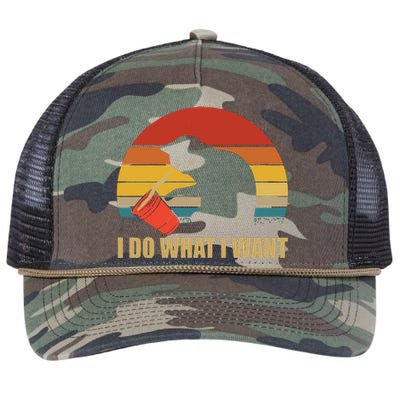 I Do What I Want Black Cat Animals Cute Cat Retro Rope Trucker Hat Cap