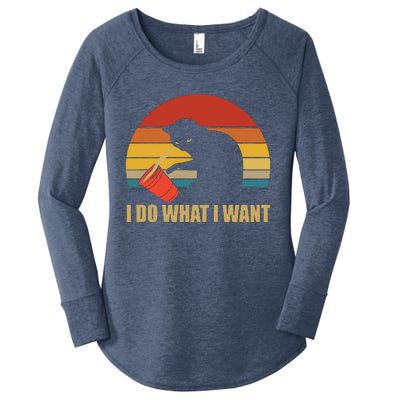 I Do What I Want Black Cat Animals Cute Cat Women's Perfect Tri Tunic Long Sleeve Shirt